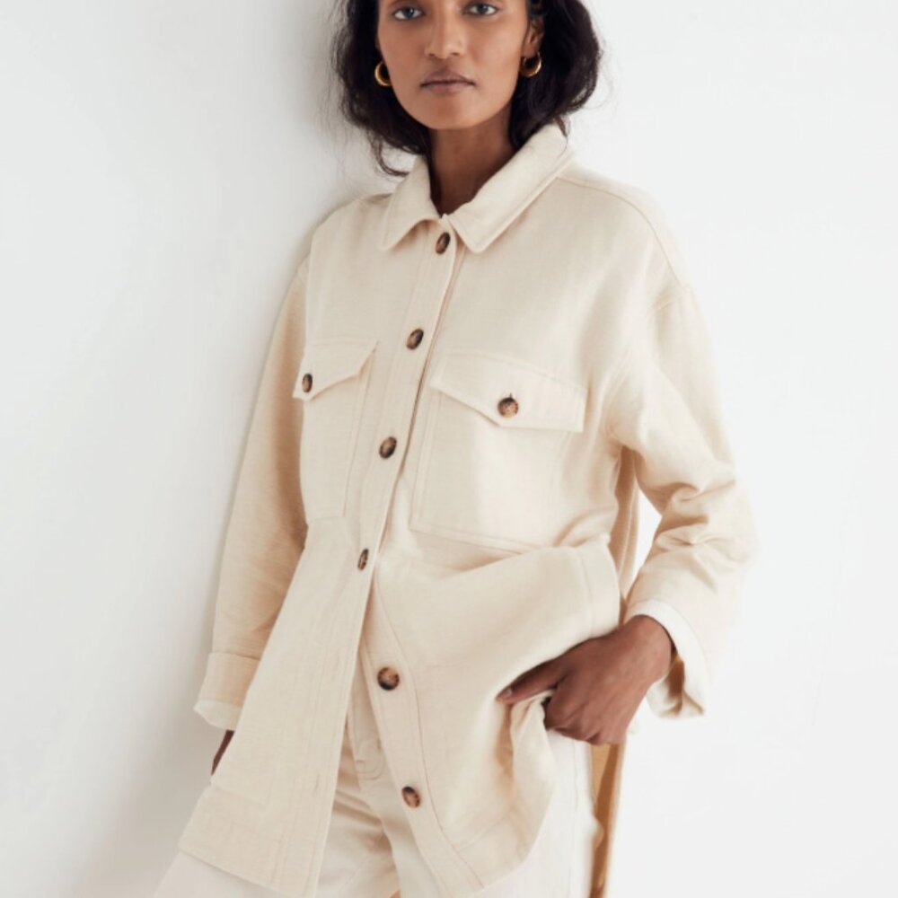 Madewell Waffleback Branner Shirt-Jacket White | Size: Small